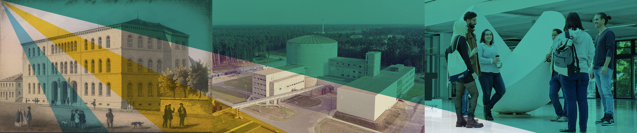 FORUM / KIT Historische Gebäude und moderne Campus-Szene in Collage.